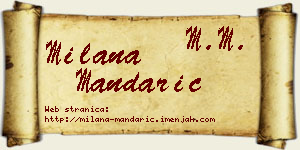 Milana Mandarić vizit kartica